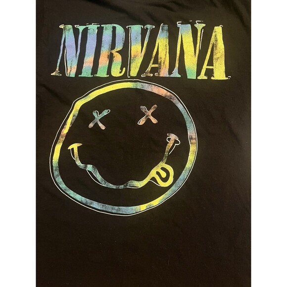 Nirvana Multicolor Smiley Face T-Shirt MEDIUM Grunge Cobain 90’s Alt Music Band - Picture 1 of 6